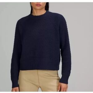 Lululemon | Texture Play Crew Sweater in Night Sea Blue M/L Cashmere Blend